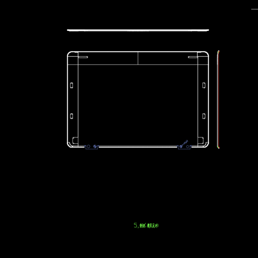 显示器屏幕外壳侧切模具图缩略图